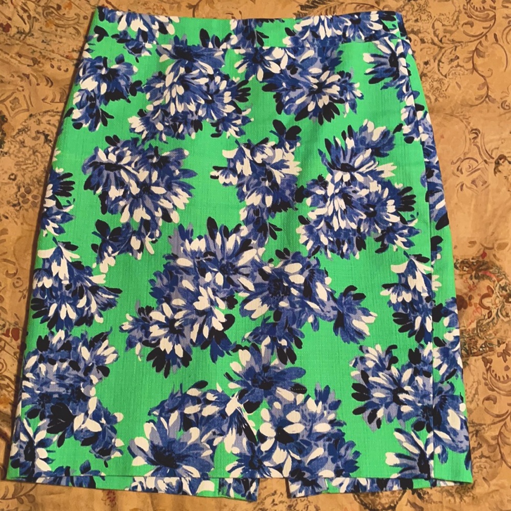 Jcrew floral basket weave pencil skirt size 0